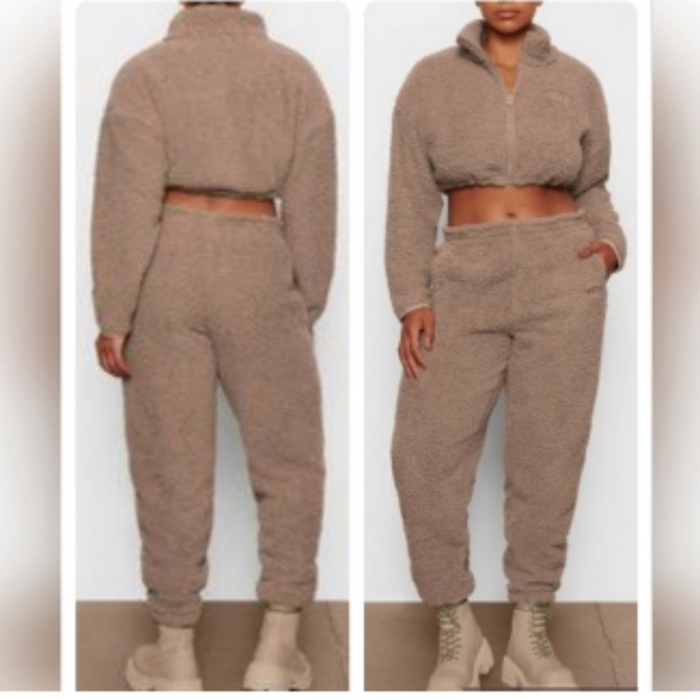 Skims brown Sherpa Teddy set L/XL